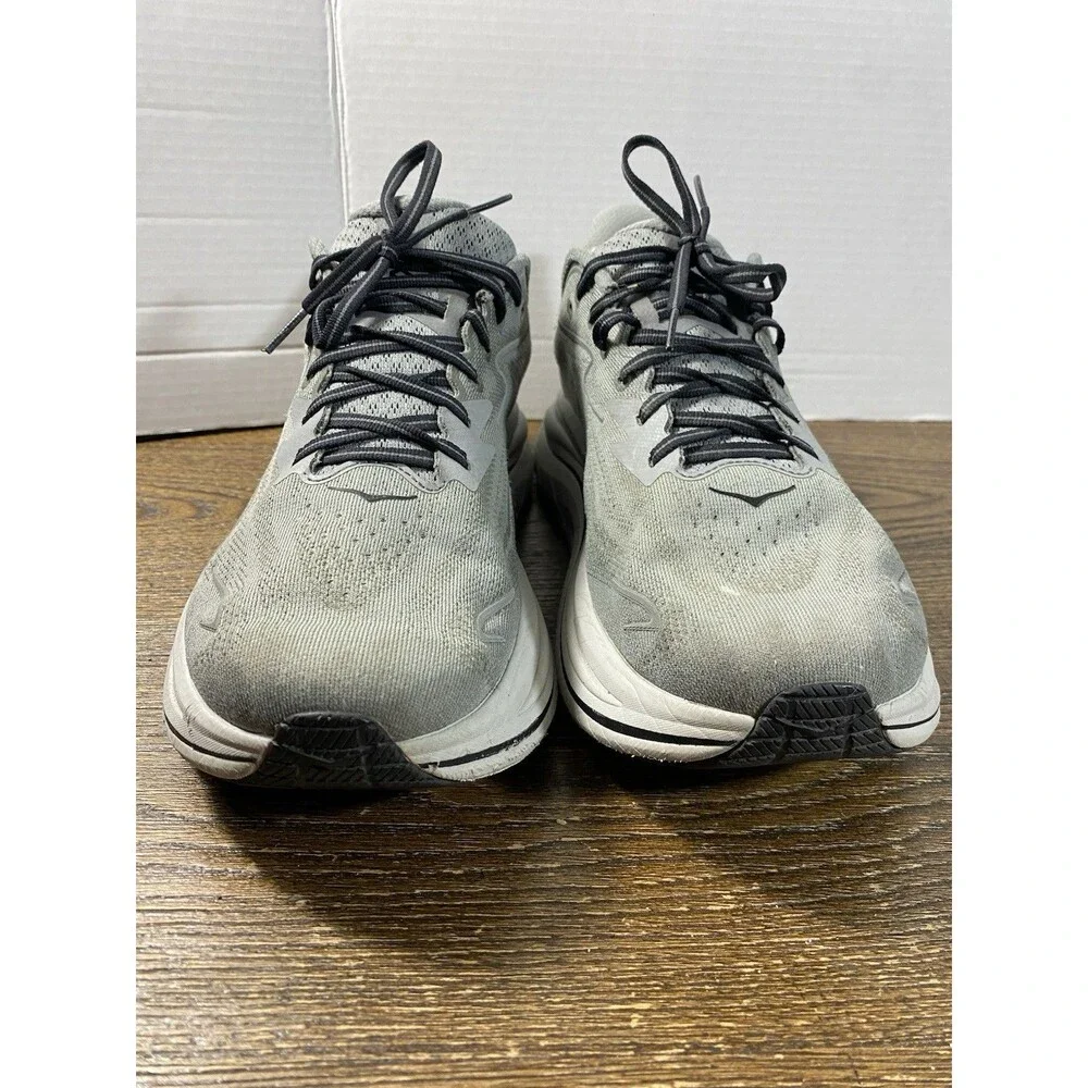 HOKA One One Clifton 10 1162030 GYST Grey /White/Black Mens Size 12 D F27525C